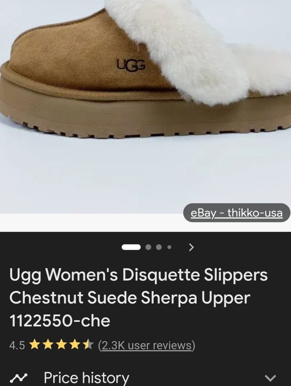 UGG Chestnut Suede Slip-On Slippers with Cream Sherpa
